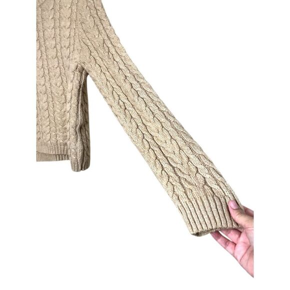 American Eagle Tan Cable Knit Sweater Size Large - Picture 3 of 7